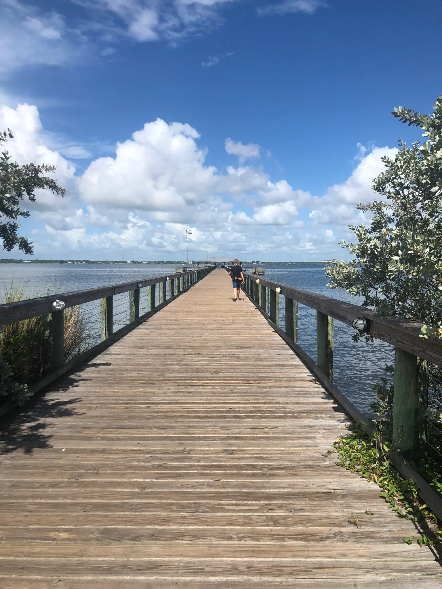 Walking the Ryckman Park fishing pier over the Indian River Lagoon, Melbourne Florida