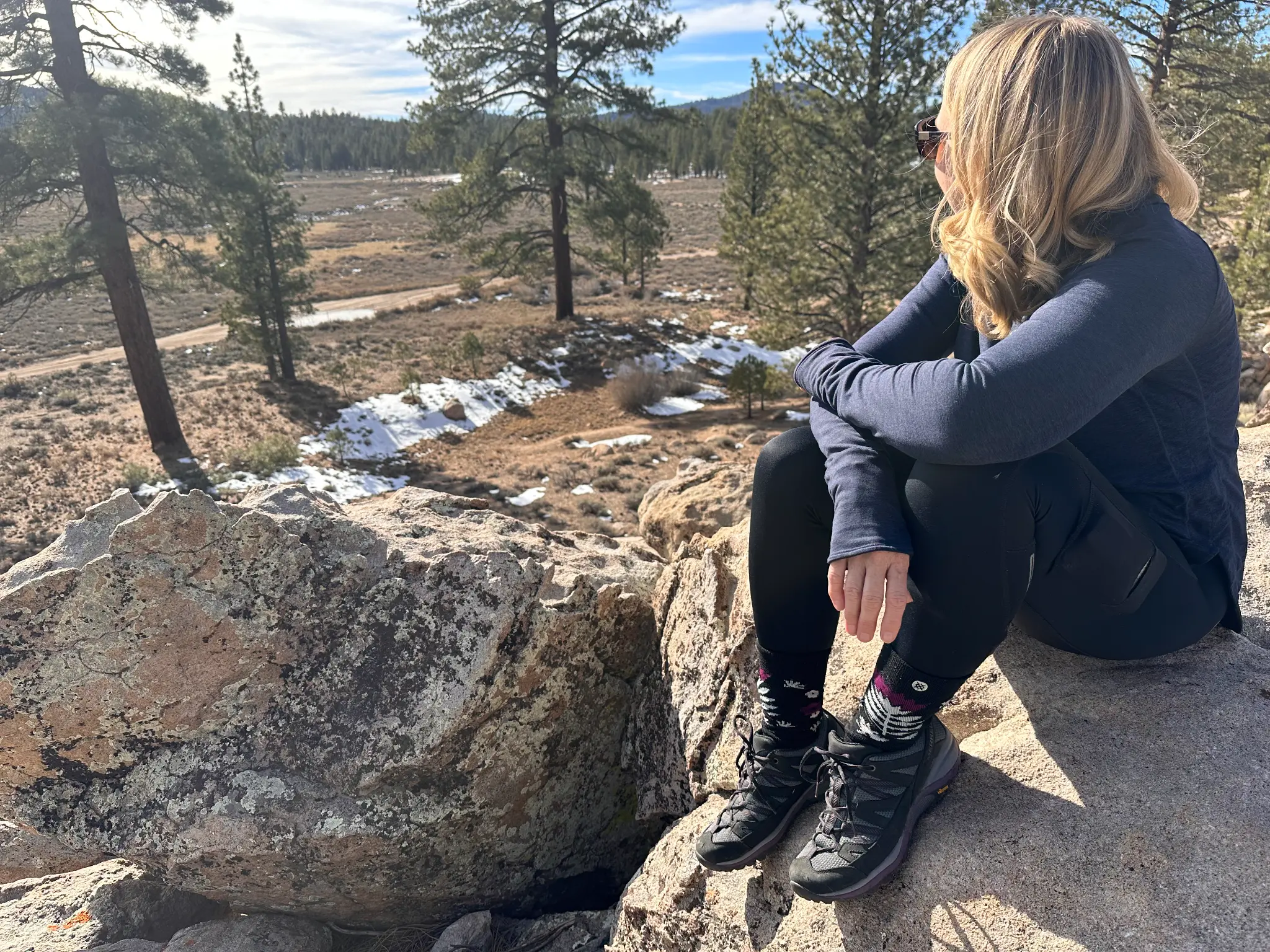 Taking in the valley from the rocks above