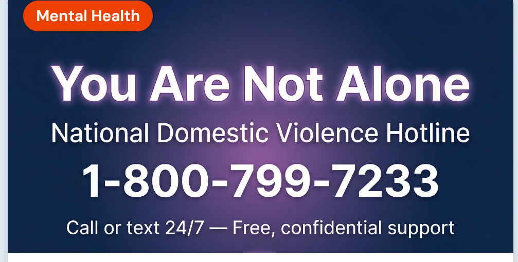 National Domestic Violence Hotline โ You Are Not Alone โ 1-800-799-7233